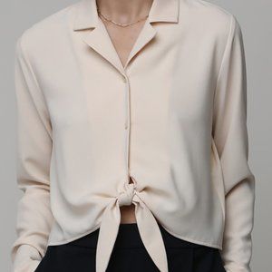 OAK + FORT Tie Front Blouse Peach